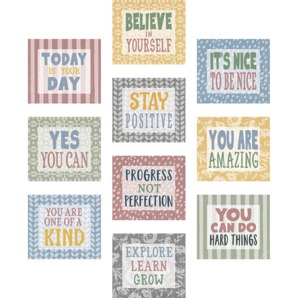 Classroom Cottage Positive Sayings Accents, 30 Per Pack, 3 Packs