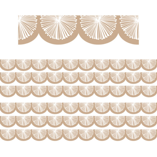 Natural Poms Scalloped Die-Cut Border Trim, 35 Feet Per Pack, 6 Packs