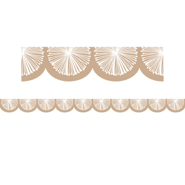 Natural Poms Scalloped Die-Cut Border Trim, 35 Feet Per Pack, 6 Packs