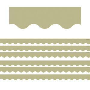 Olive Green Scalloped Border Trim, 35 Feet Per Pack, 6 Packs