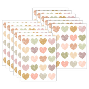 Terrazzo Tones Hearts Stickers, 120 Per Pack, 12 Packs