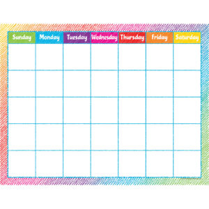 Colorful Scribble Calendar Chart, Pack of 6