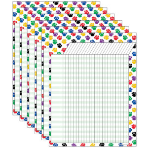 Colorful Paw Prints Incentive Chart, Pack of 6