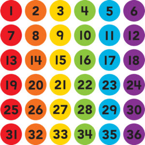 Spot On Numbers 136 Carpet Markers, 4"