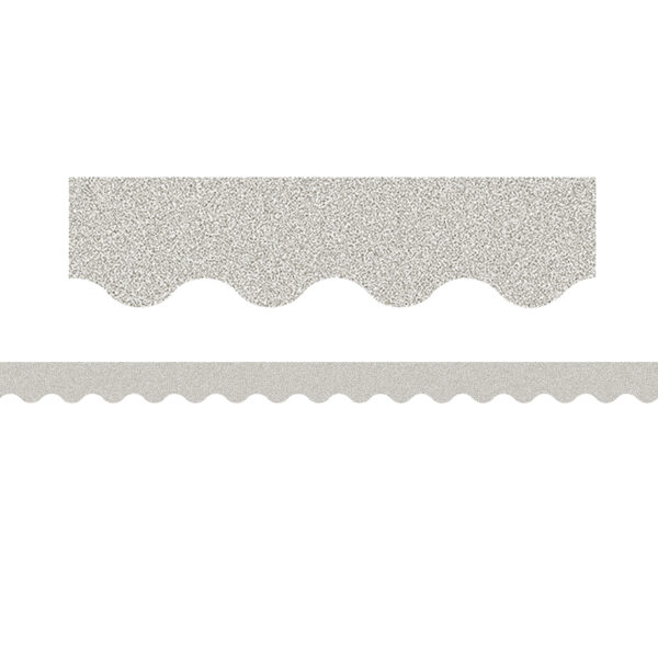 Silver Glitz Scalloped Border Trim, 35 Feet Per Pack, 3 Packs