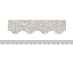 Silver Glitz Scalloped Border Trim, 35 Feet Per Pack, 3 Packs