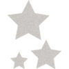 Silver Glitz Stars Accents, Assorted Sizes, 30 Per Pack, 3 Packs