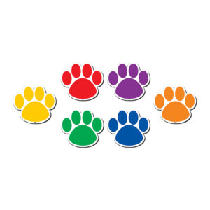 Colorful Paw Prints Magnetic Accents, 18 Per Packs, 3 Packs