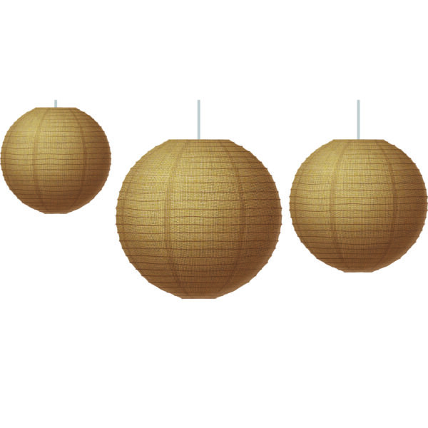 Burlap Design Paper Lanterns, 3 Per Pack, 3 Packs