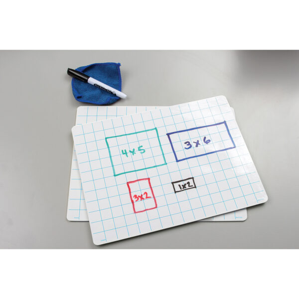 Double-Sided Math Grid Dry Erase Boards, Pack of 10