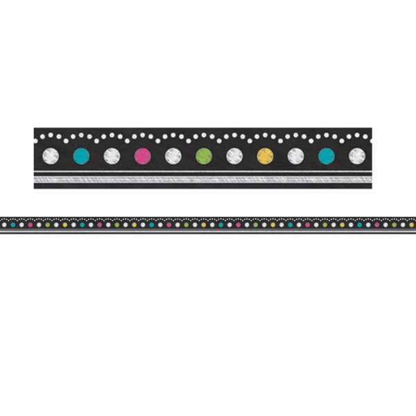 Chalkboard Brights Double-Sided Ribbon Runner, 1.5" W, 45 Feet Per Pack, 3 Packs