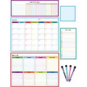 Colorful Dry-Erase Magnetic Calendar Set