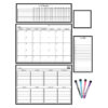 Black & White Dry-Erase Magnetic Calendar Set