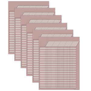 Light Mauve Incentive Write-On-Wipe-Off Chart, Pack of 6