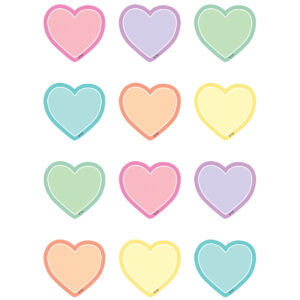 Pastel Pop Hearts Mini Accents, 36 Per Pack, 6 Packs