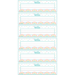 Pastel Pop Flat Name Plates, 36 Per Pack, 6 Packs