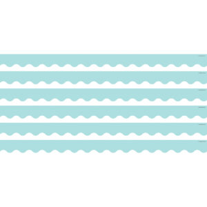 Pastel Blue Scalloped Border Trim, 35 Feet Per Pack, 6 Packs