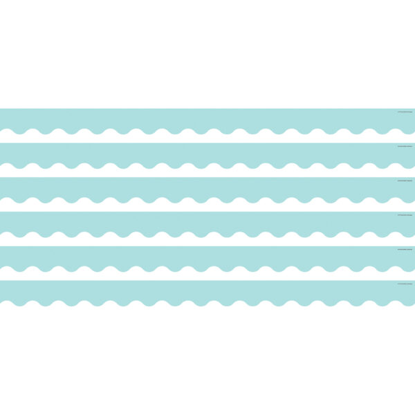 Pastel Blue Scalloped Border Trim, 35 Feet Per Pack, 6 Packs