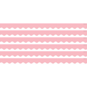 Pastel Pink Scalloped Border Trim, 35 Feet Per Pack, 6 Packs