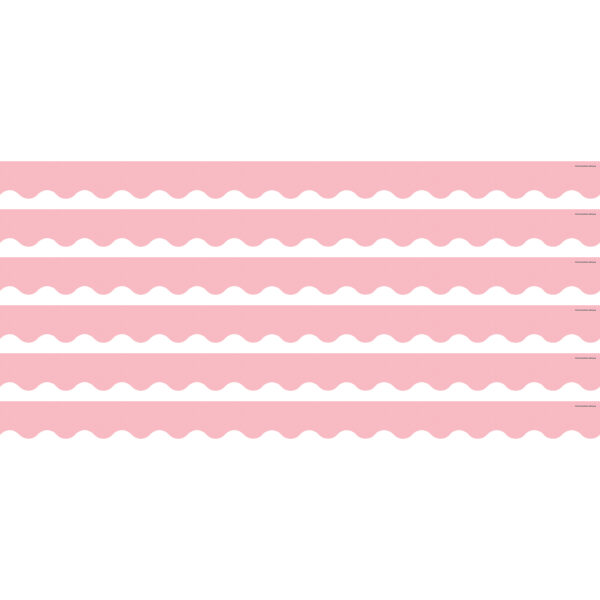 Pastel Pink Scalloped Border Trim, 35 Feet Per Pack, 6 Packs