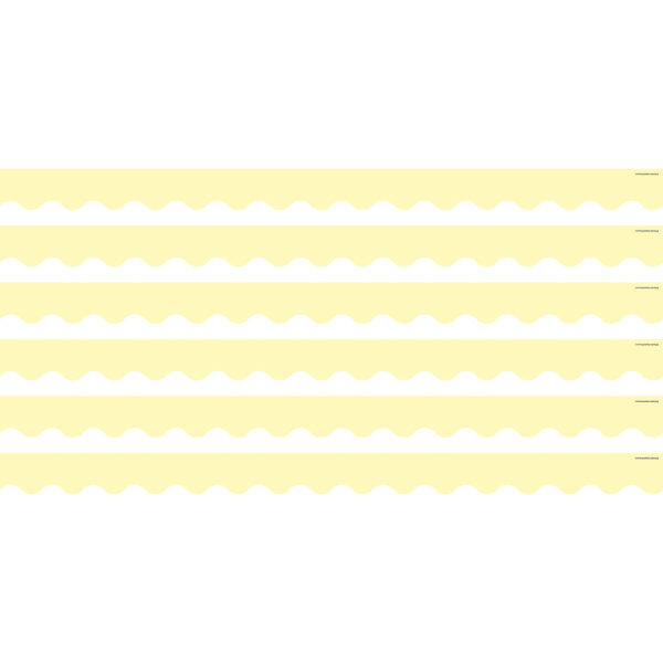 Pastel Yellow Scalloped Border Trim, 35 Feet Per Pack, 6 Packs