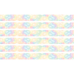 Pastel Pop Tie-Dye Straight Border Trim, 35 Feet Per Pack, 6 Packs