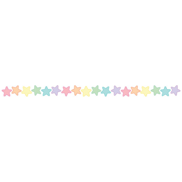 Pastel Pop Stars Die-Cut Border Trim, 35 Feet Per Pack, 6 Packs