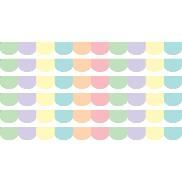 Pastel Pop Scalloped Border Trim, 35 Feet Per Pack, 6 Packs