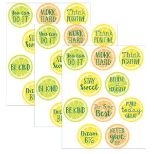 Lemon Zest Positive Saying Accents, 30 Per Pack, 3 Packs