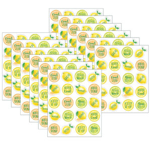 Lemon Zest Stickers, 120 Per Pack, 12 Packs