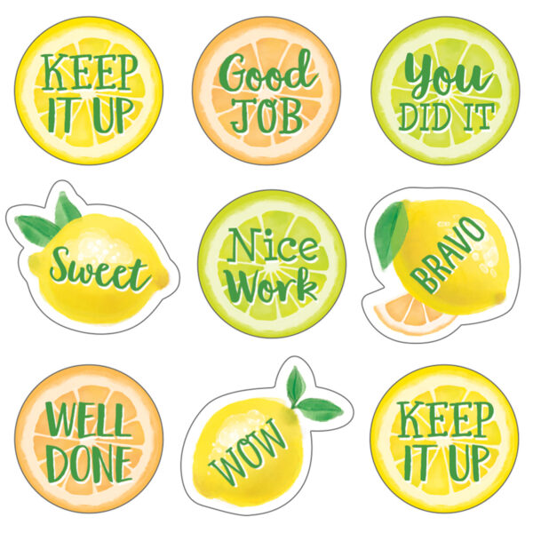 Lemon Zest Stickers, 120 Per Pack, 12 Packs