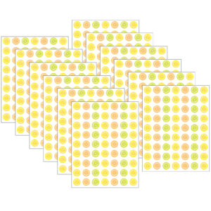 Lemon Zest Mini Stickers, 378 Per Pack, 12 Packs