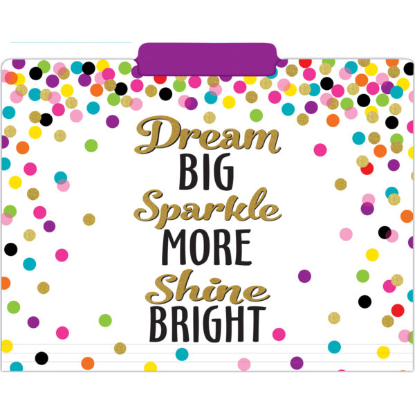 Confetti File Folders, Letter Size, 12 Per Pack, 2 Packs