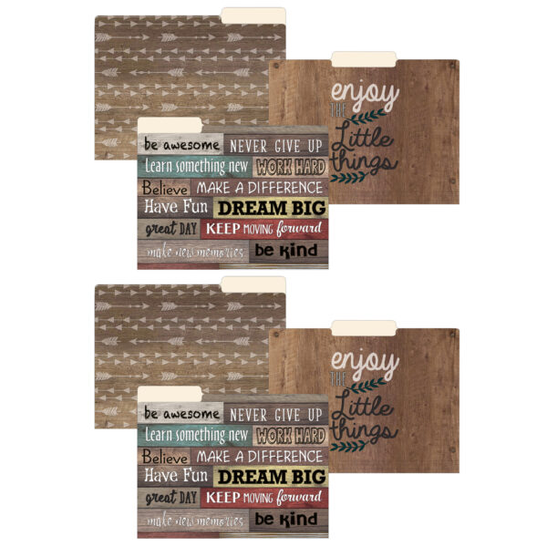 Farmhouse Chic File Folders, Letter Size, 12 Per Pack, 2 Packs