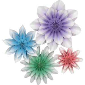 Floral Bloom Paper Flowers, Pack of 4