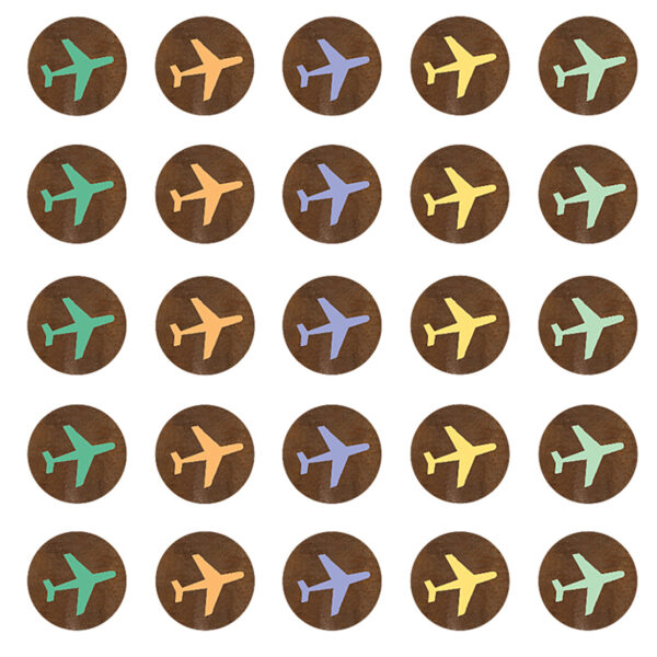 Travel the Map Airplanes Mini Stickers, 378 Per Pack, 12 Packs