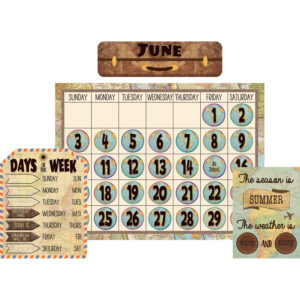 Travel the Map Calendar Bulletin Board Set