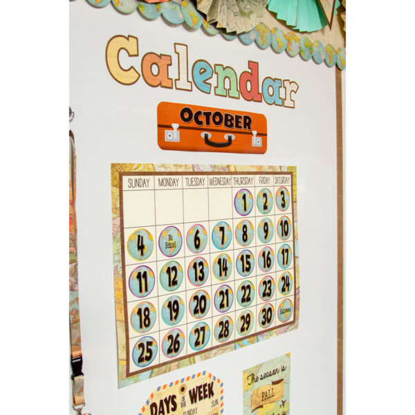 Travel the Map Calendar Bulletin Board Set