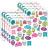 Confetti Happy Birthday Stickers, 120 Per Pack, 12 Packs