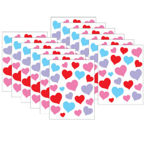 Charming Hearts Stickers, 120 Per Pack, 12 Packs