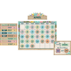 Rustic Bloom Calendar Bulletin Board Set, 2 Sets