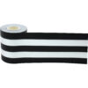 Black & White Stripes Straight Rolled Border Trim, 50 Feet Per Roll, Pack of 3