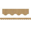 Burlap Design Scalloped Rolled Border Trim, 50 Feet Per Roll, 3 Rolls