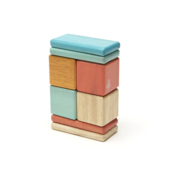 Magnetic Wooden Blocks, Sunset, 8-Piece Pocket Pouch