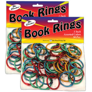 Book Rings, Assorted Colors, 50 Pack Per Pack, 2 Packs