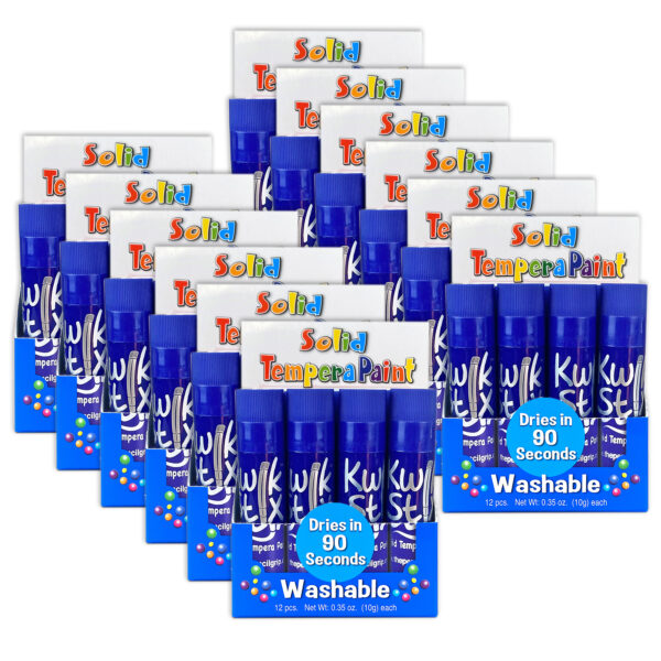 Solid Tempera Paint Sticks, Single Color Pack, Blue, 12 Per Box, 12 Boxes