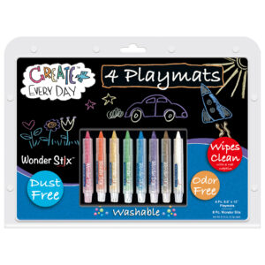 Black Board Playmat Kit with 8 Wonder Stix, 8-1-2" x 12", 4 Boards