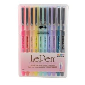 LePen Micro-Fine Point Pen, Pastel, 10 Colors