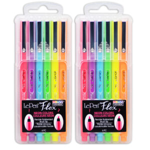 LePen Flex, 6 Neon Colors Per Pack, 2 Packs