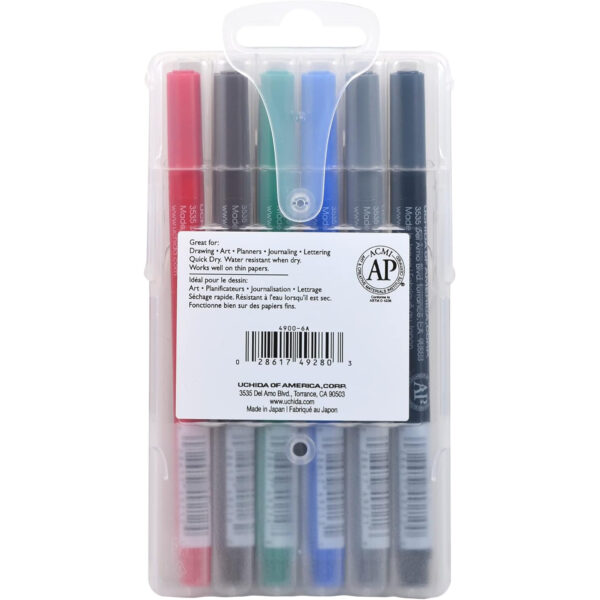 LePen Pigment Pens, Primary Colors, Pack of 6